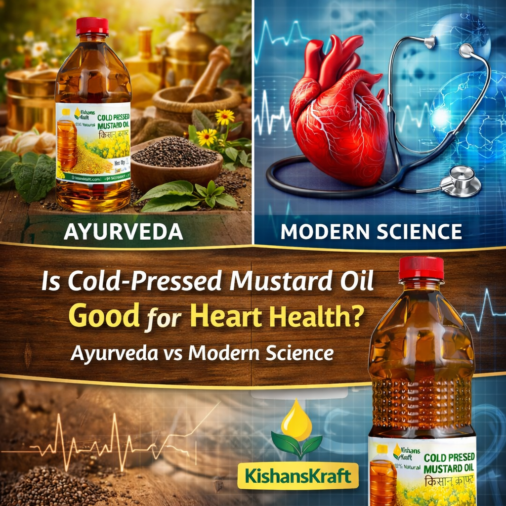 Is Cold-Pressed Mustard Oil Good for Heart Health? Ayurveda vs Modern Science | KishansKraft